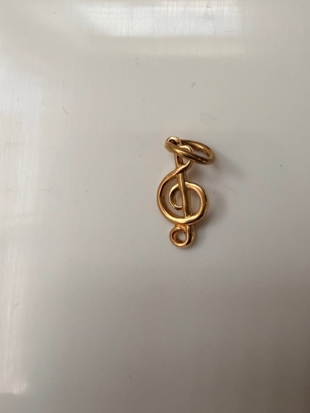 Vintage Brass musical note charm